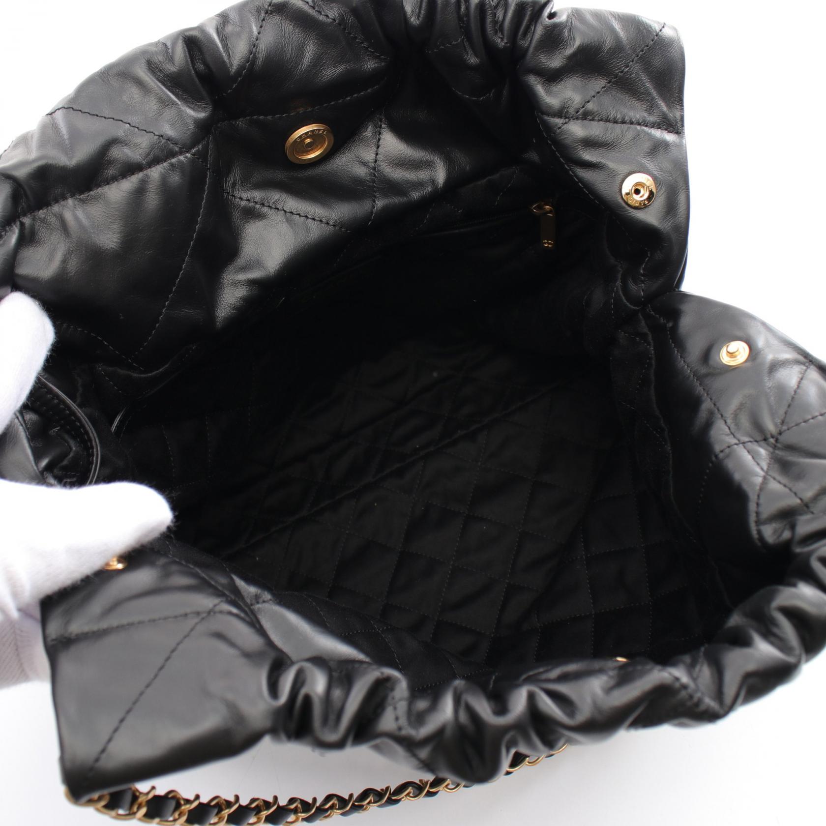 Chanel Lambskin Tote Bag Black AS3261