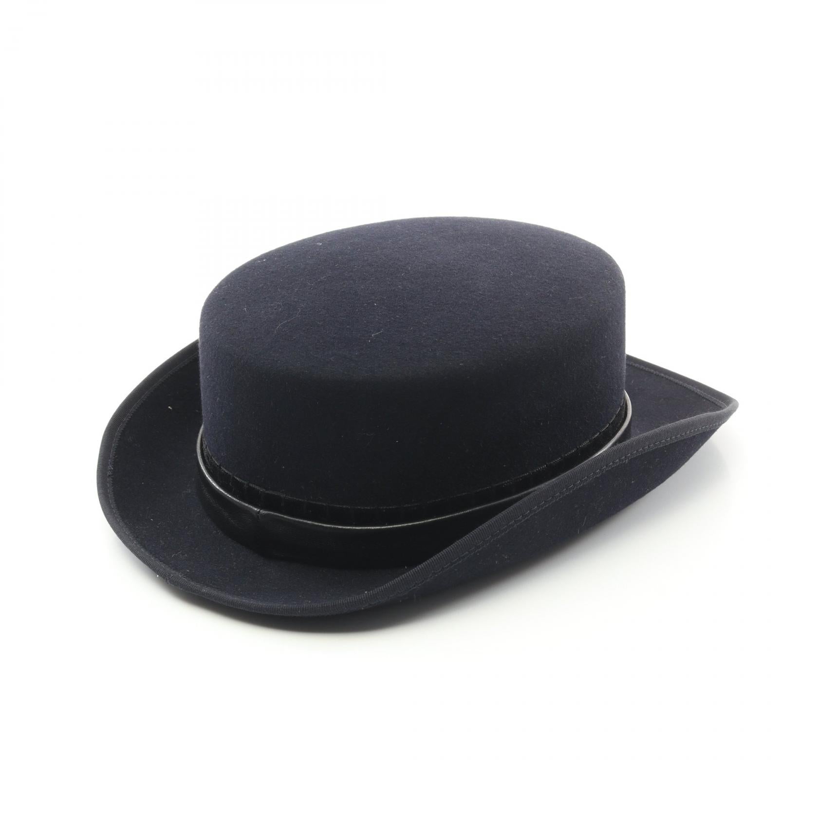 Chanel Leather Lapin Hat Navy