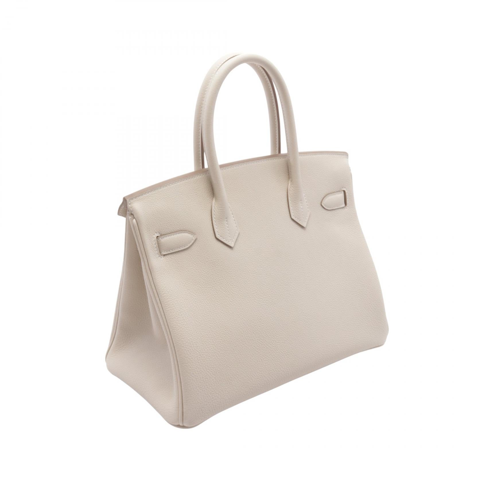 Hermes Birkin 30 Togo Handbag Ivory