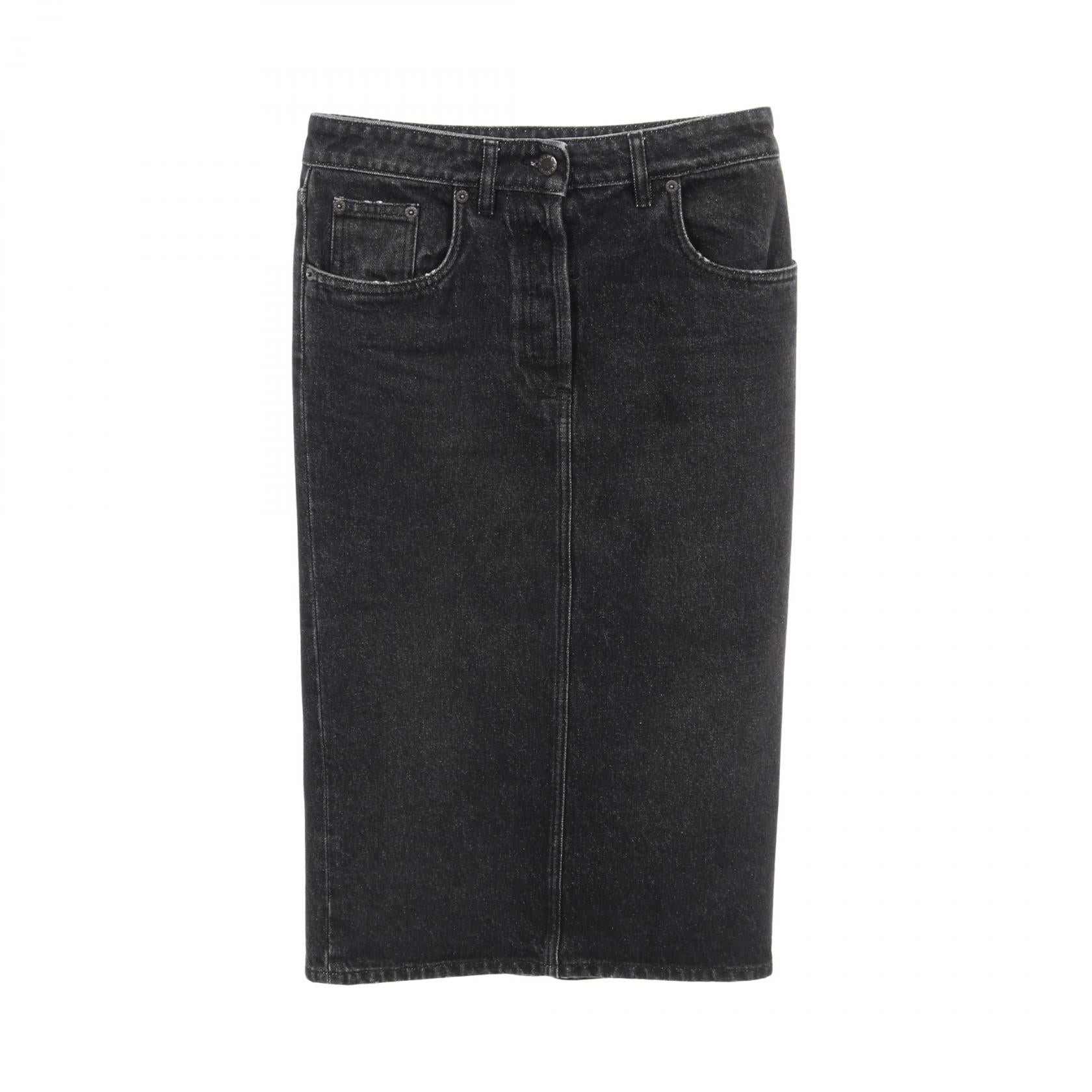 Prada Triangle Logo Cotton Skirt