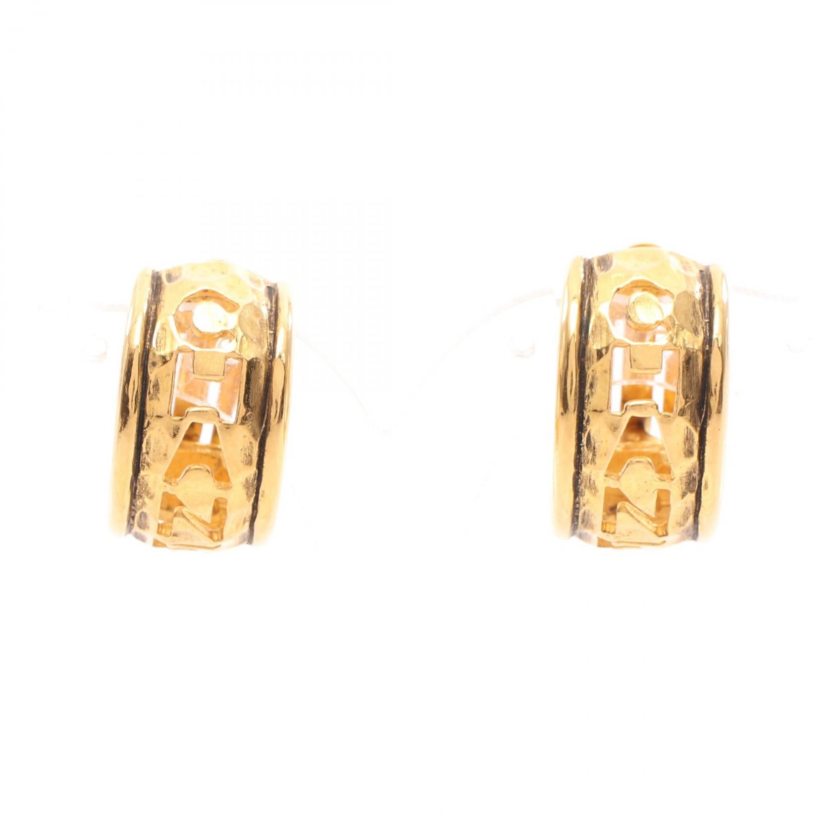 CHANEL Logo Clip Earrings