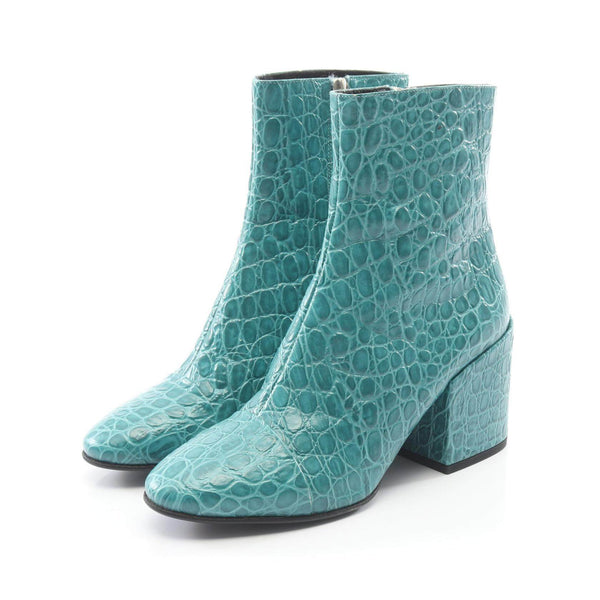 Dries Van Noten Crocodile Embossed Leather Boots