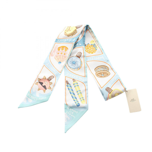 Hermes Twilly Funny Ice Cream Silk Scarf