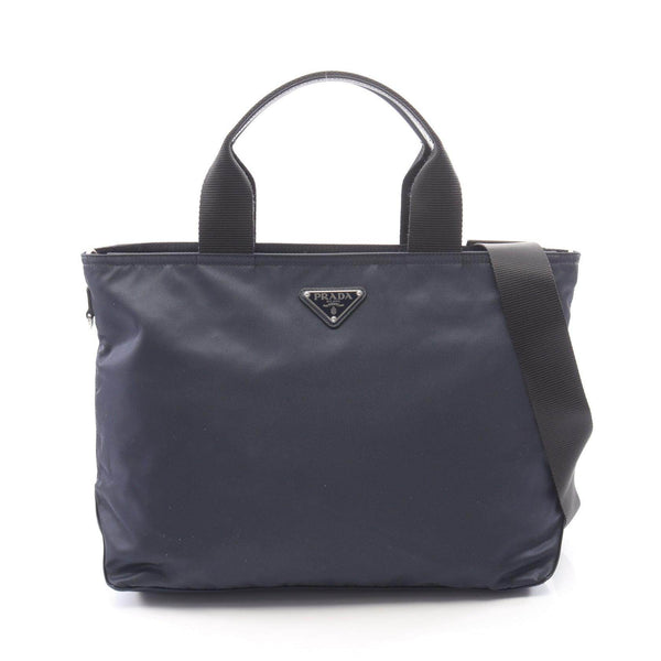 Prada Vela Nylon Saffiano Leather 2way Handbag