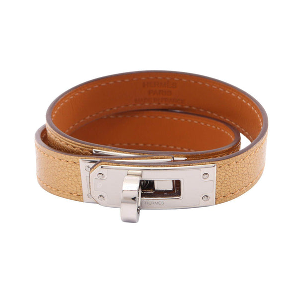 Hermes Kelly Double Tour Leather Metal Bracelet