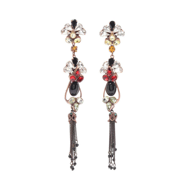 DSQUARED2 Bijou Long Swing Earrings Metal Rhinestone