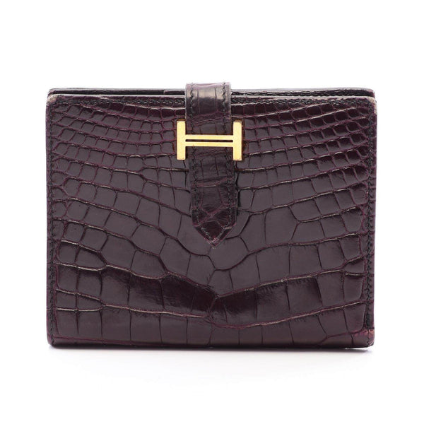 Hermes Bearn Compact Alligator Wallet