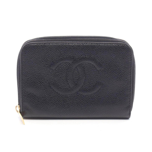 Chanel Coco Mark Grained Calfskin Round Wallet