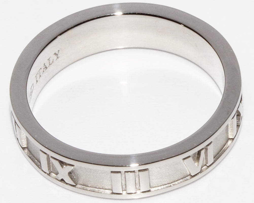 Tiffany & Co Atlas Narrow Ring K18WG in Great Condition