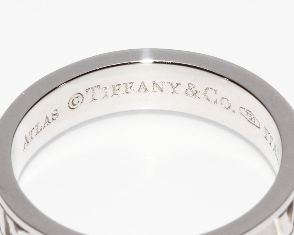 Tiffany & Co Atlas Narrow Ring K18WG in Great Condition