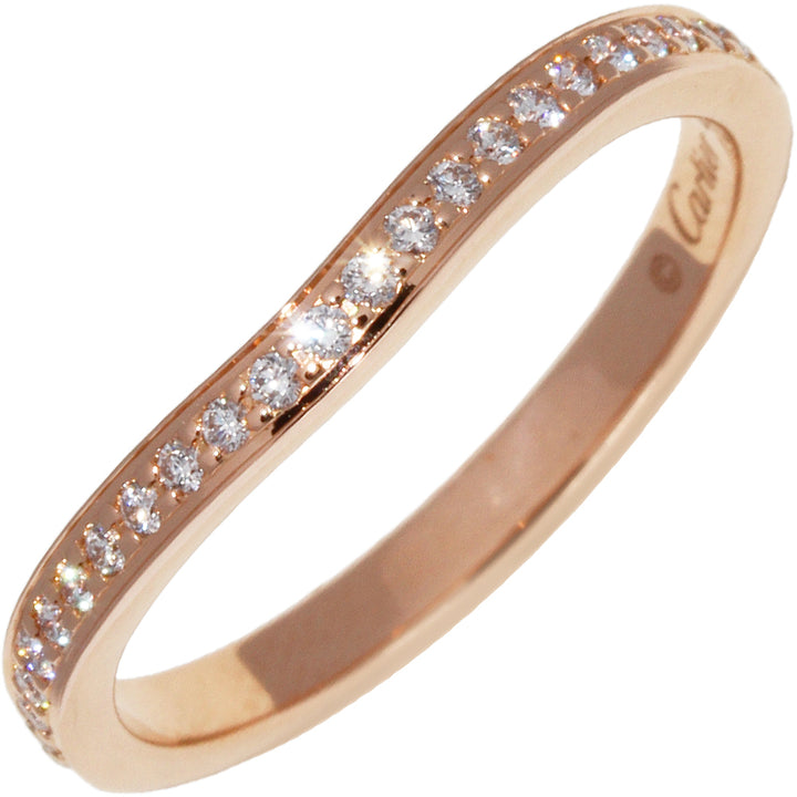 Cartier K18PG Diamond Ballerina Curve Wedding Ring