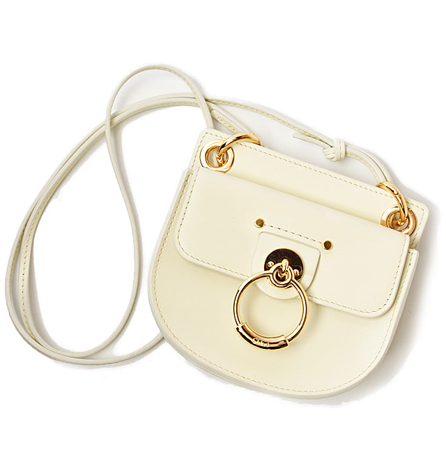 Chloe TESS Mini Shoulder Bag with Strap, Off-White