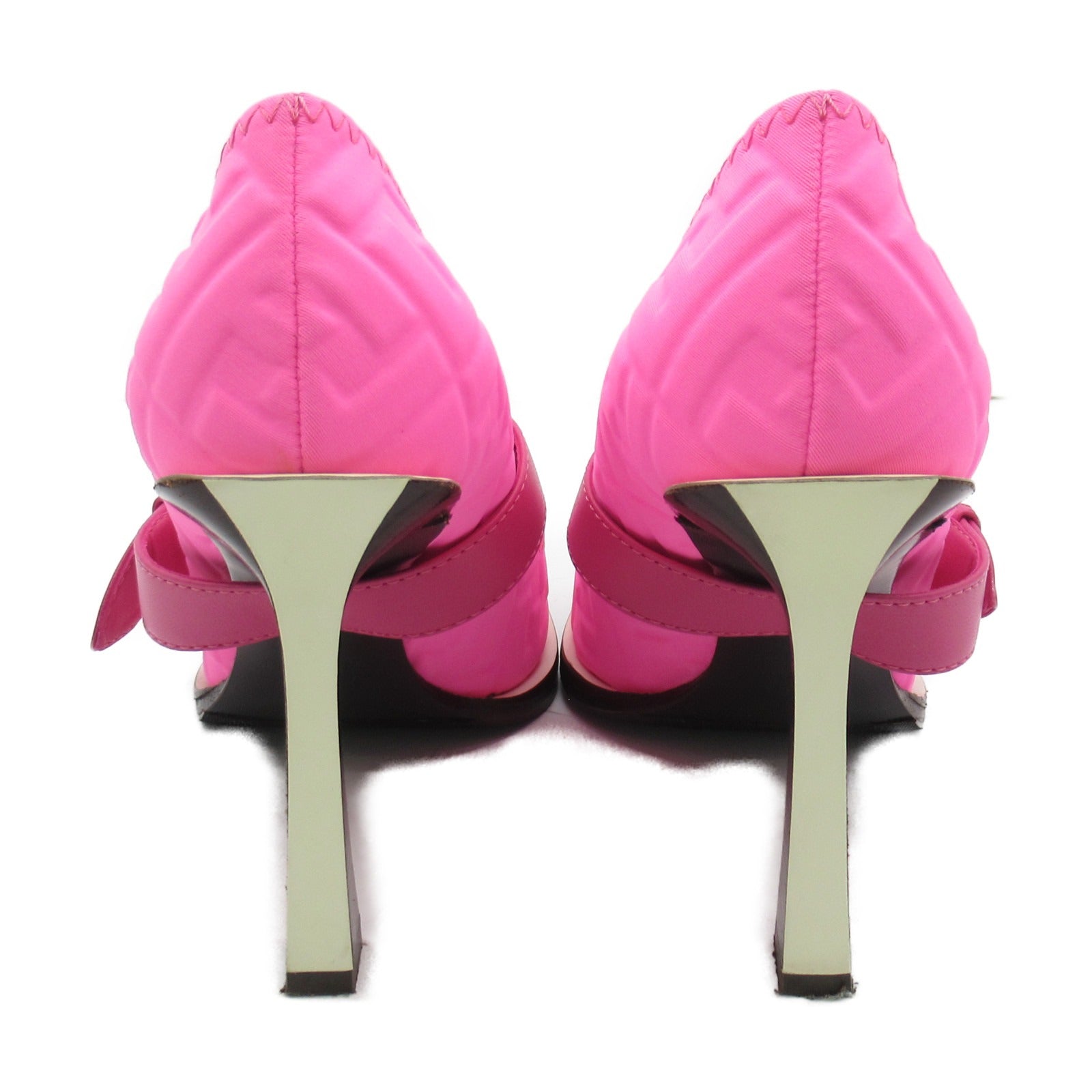 Fendi Canvas Belted Pumps Pink 188622