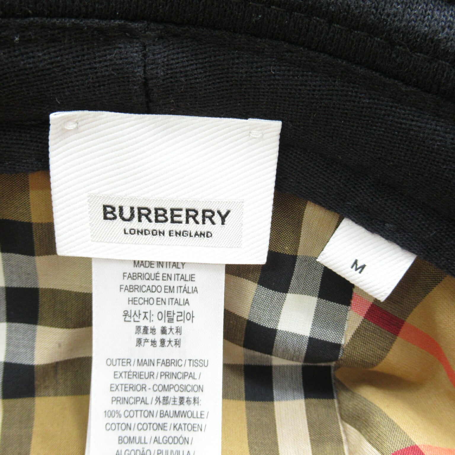 Burberry Logo Bucket Hat Cotton Black