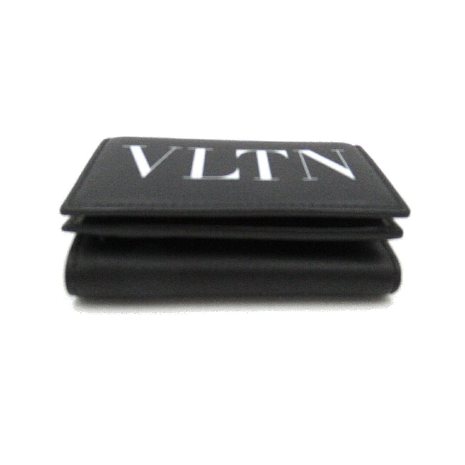 Valentino Leather Tri-Fold Wallet Black