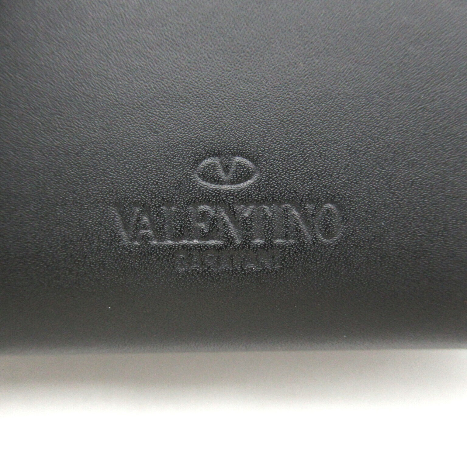 Valentino Leather Tri-Fold Wallet Black