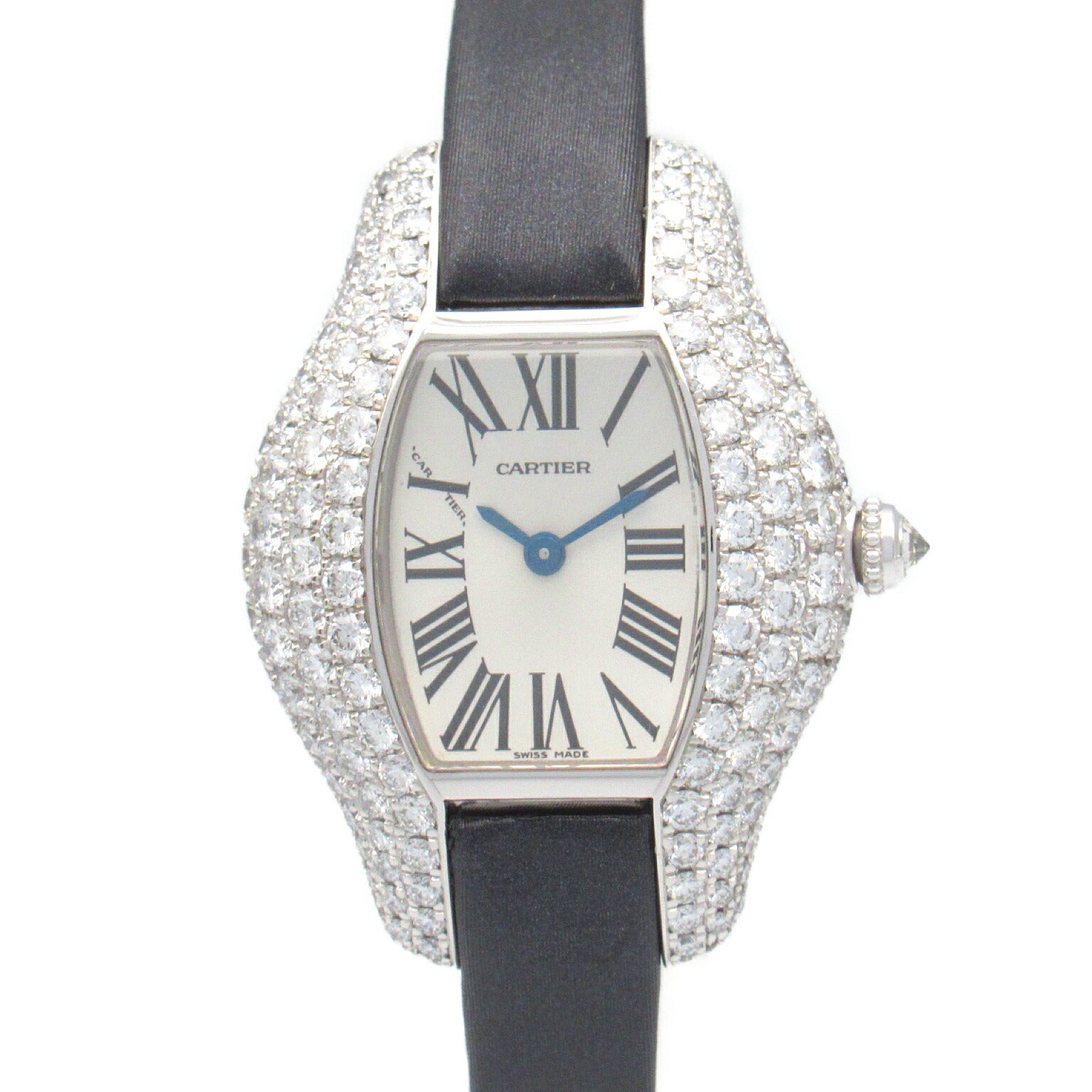 Cartier Tonneau Allongée SM Watch K18WG Leather