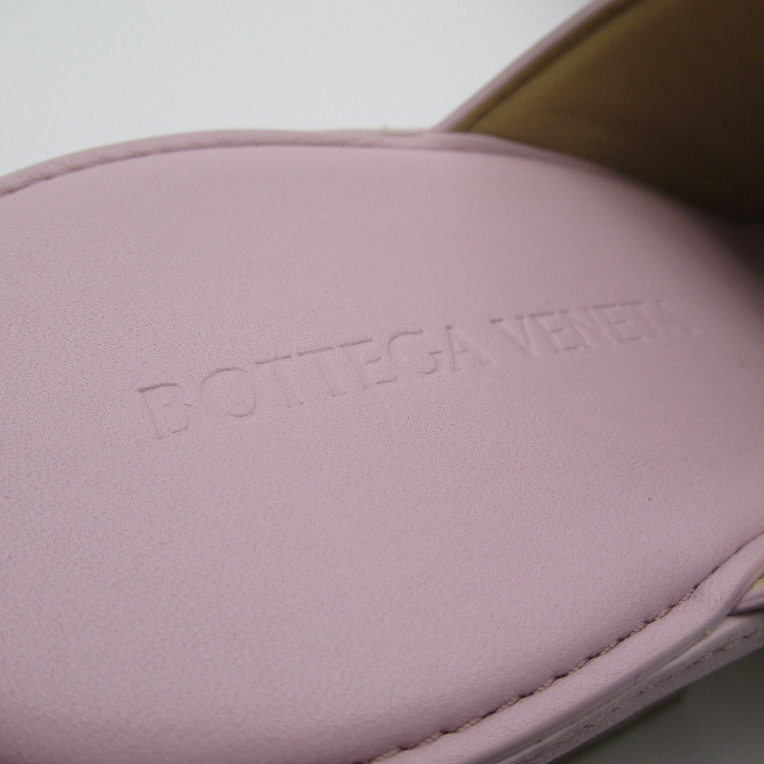 Bottega Veneta Leather Stack Mules Pink