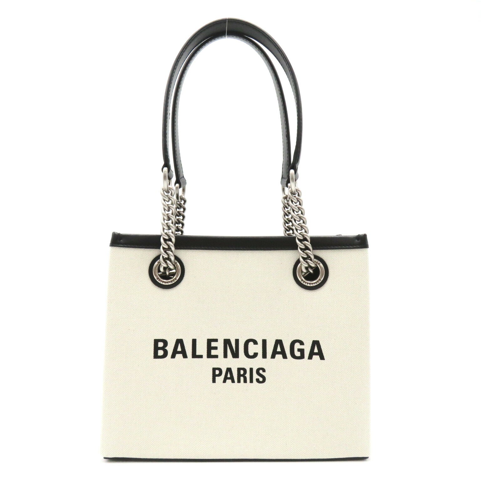 Balenciaga Cotton Leather Small Tote Bag