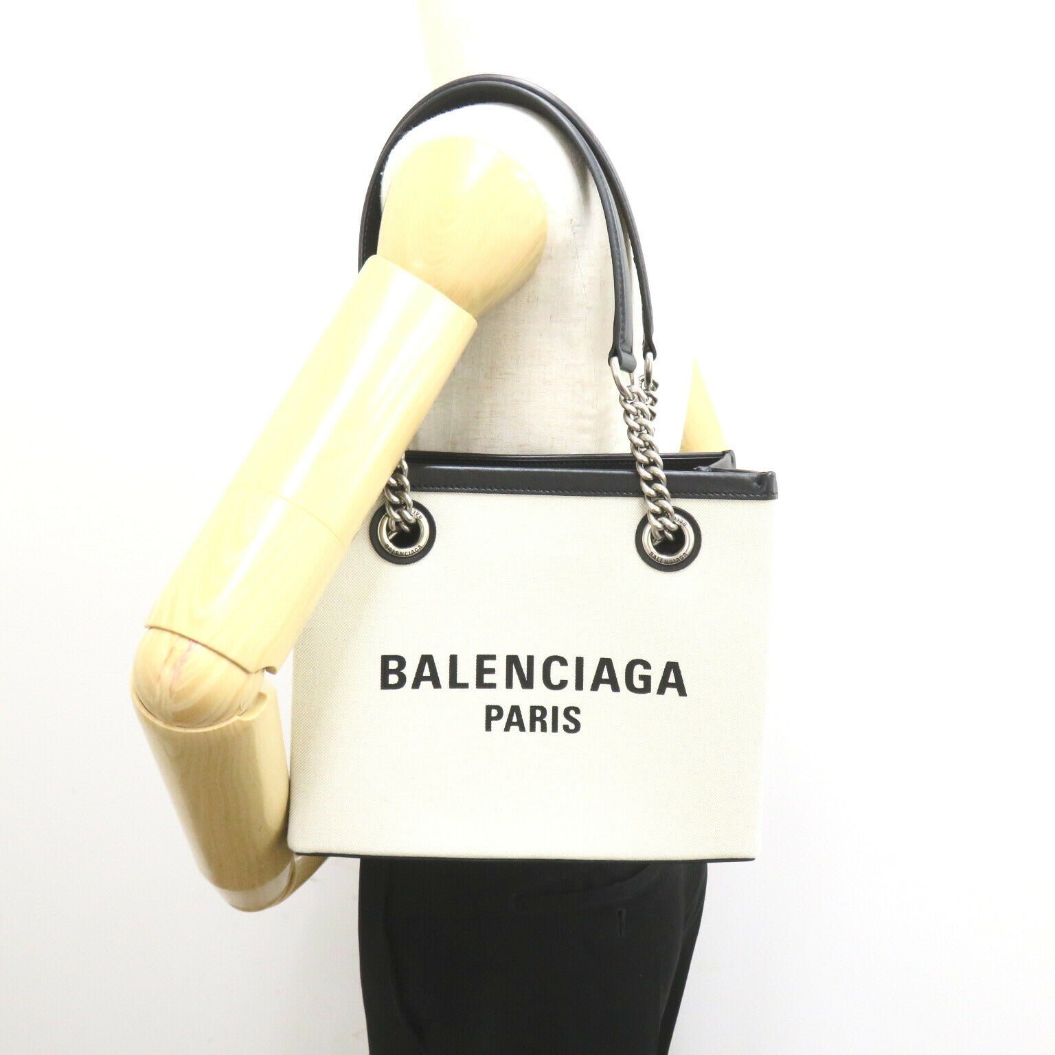 Balenciaga Cotton Leather Small Tote Bag