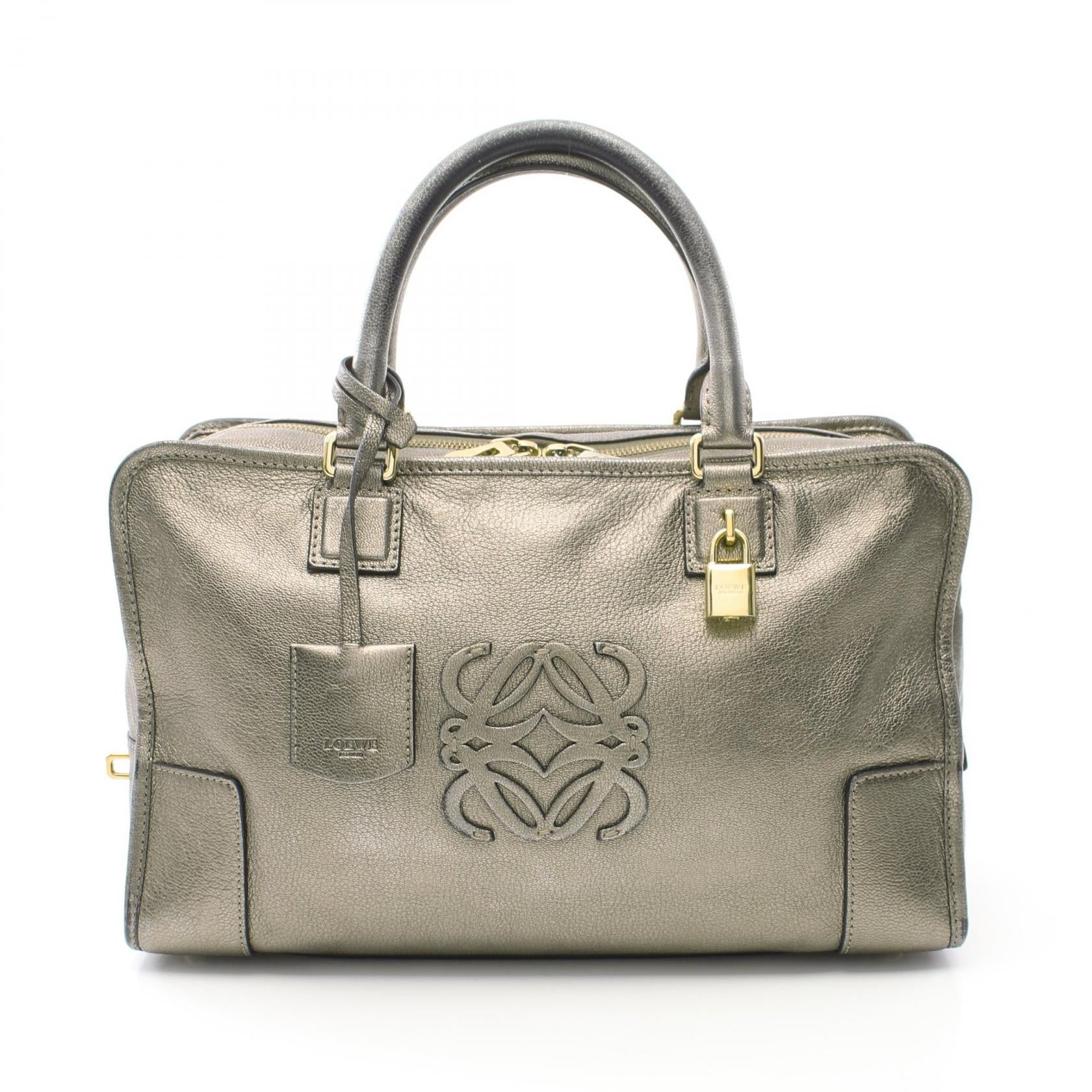 Loewe Leather Amazona 36 Handbag Green