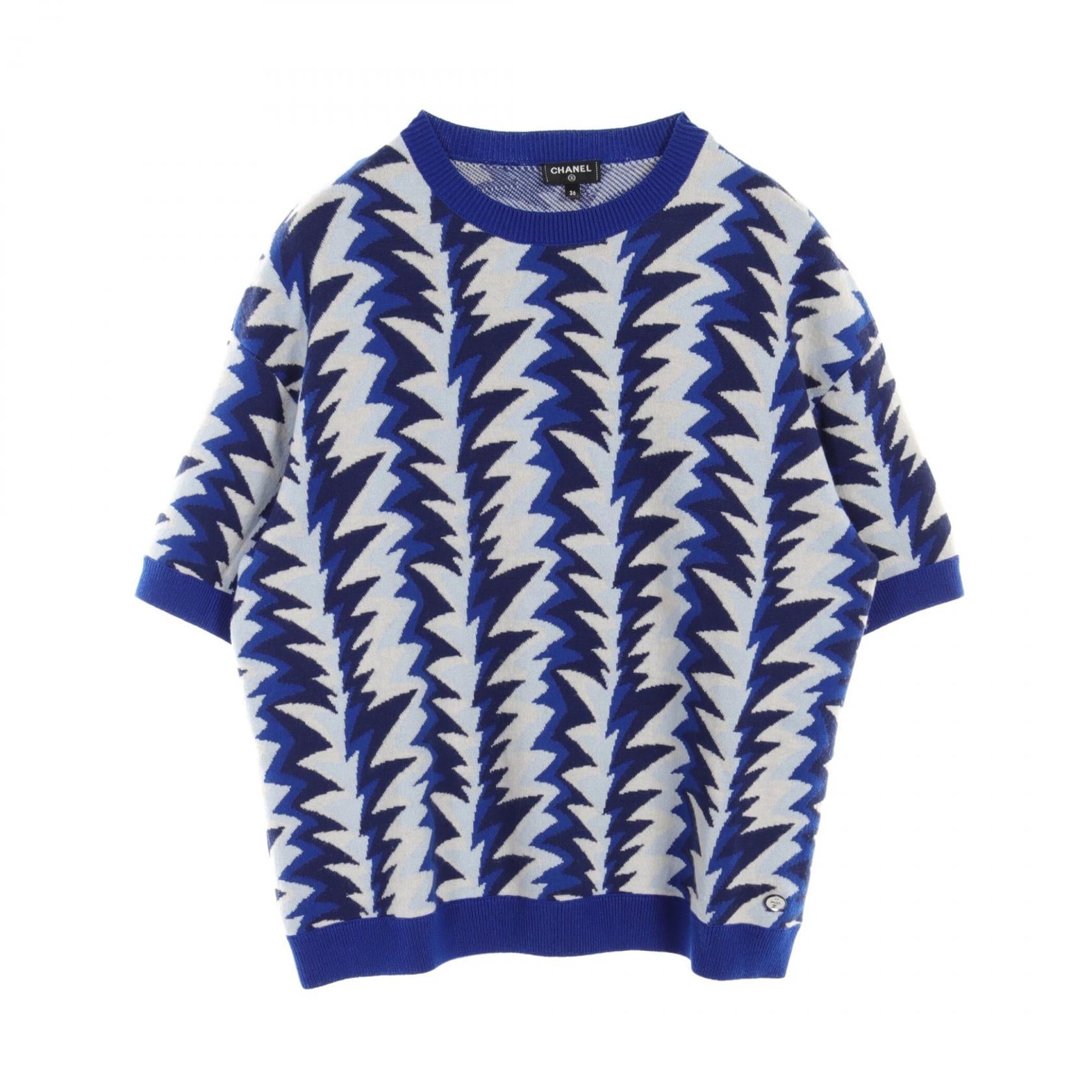 Chanel Cashmere Knit Top Blue Multicolor