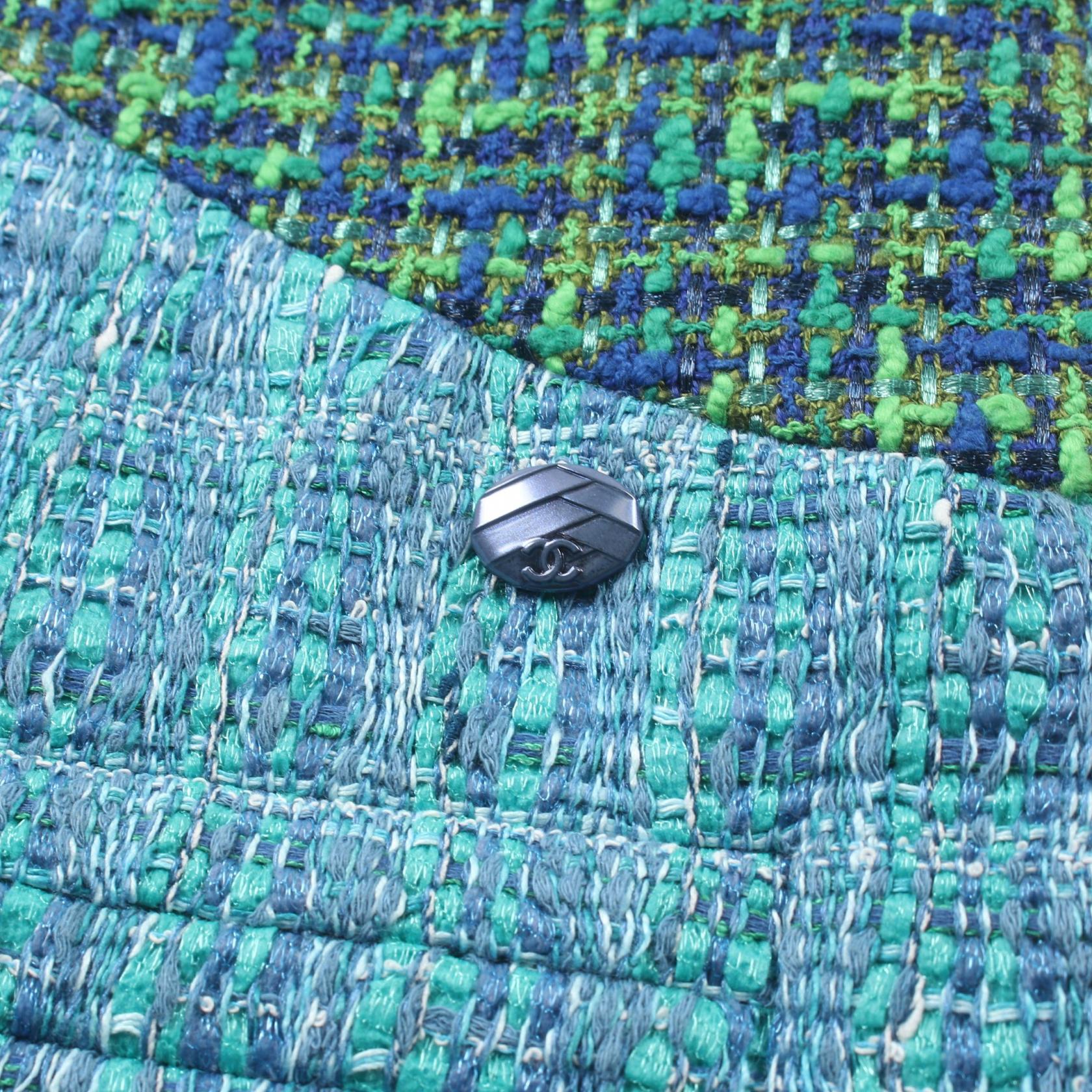 Chanel Dress Fabric Green Multicolor