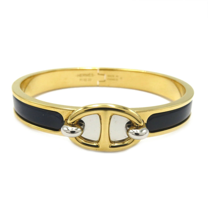 Hermes Mini Click Chain Bracelet Gold Navy