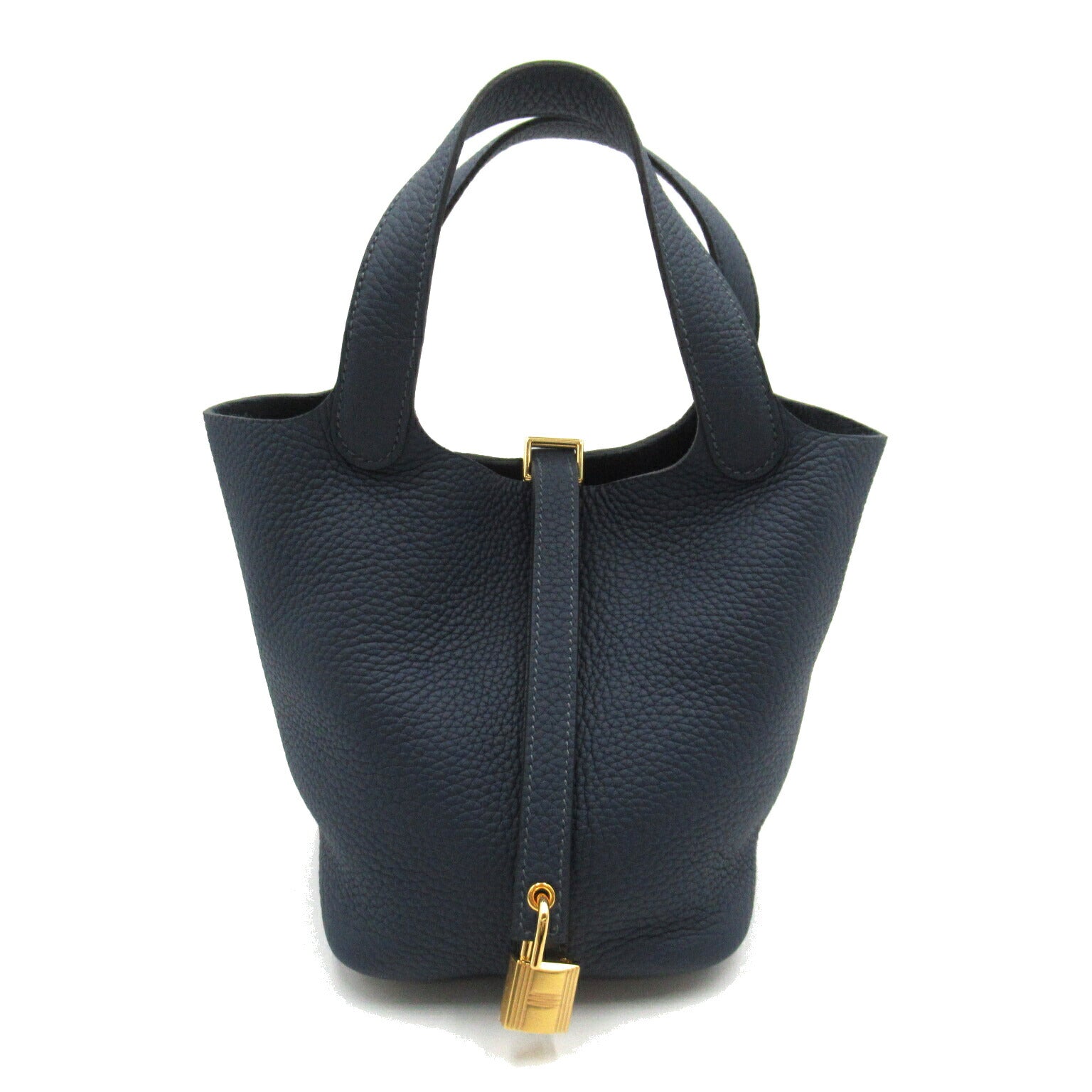 Hermes Picotin Lock PM Handbag Navy Leather