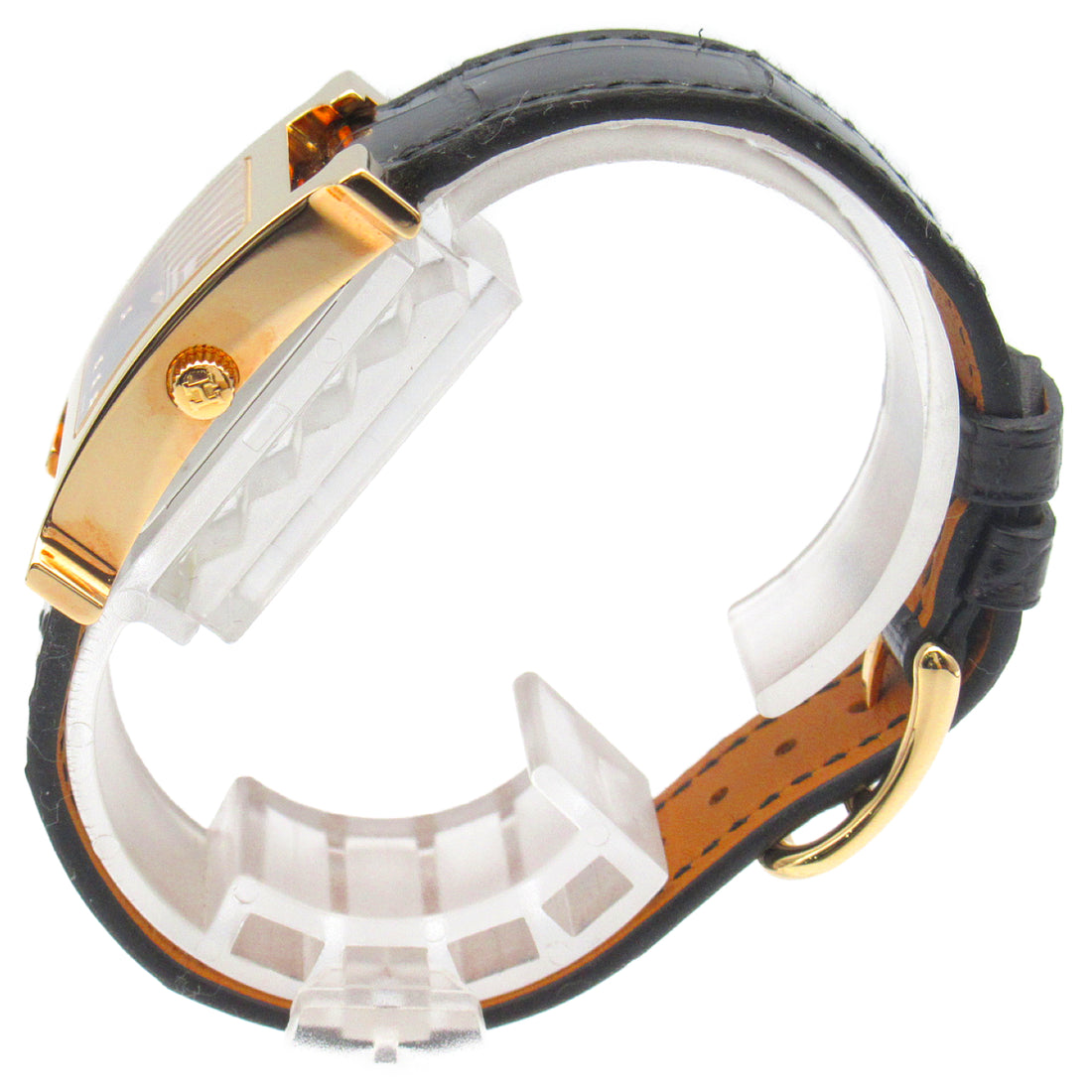 Hermes H Watch Diamond Quartz Gold Plated