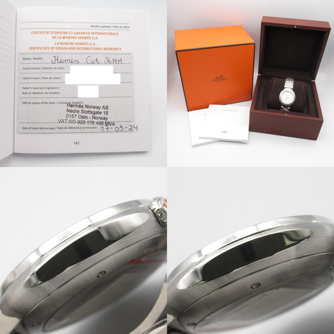 Hermes Cut GM 36MM Stainless Steel Watch SD1.510