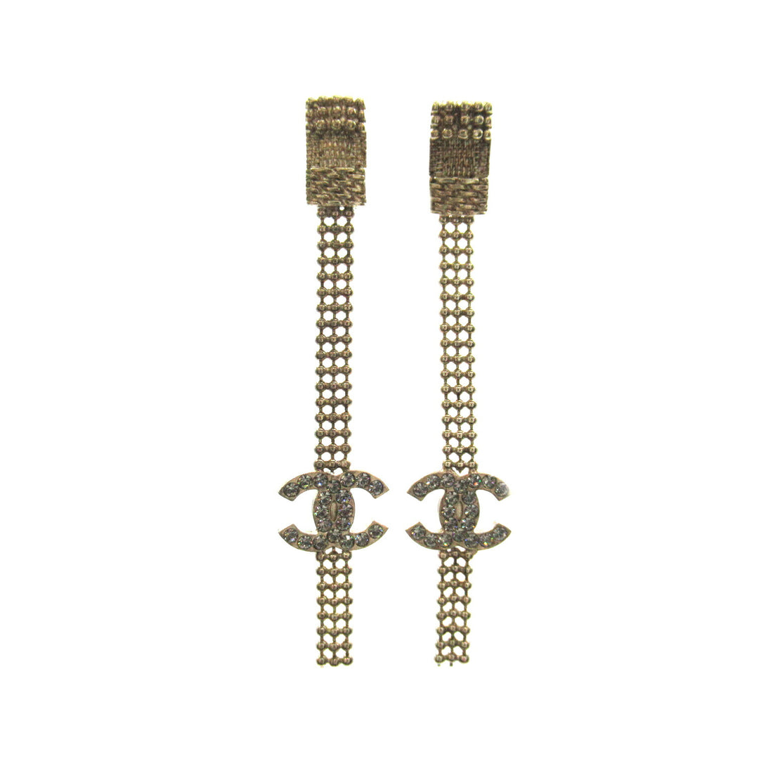 Chanel Coco Mark Earrings Gold GP Jewelry