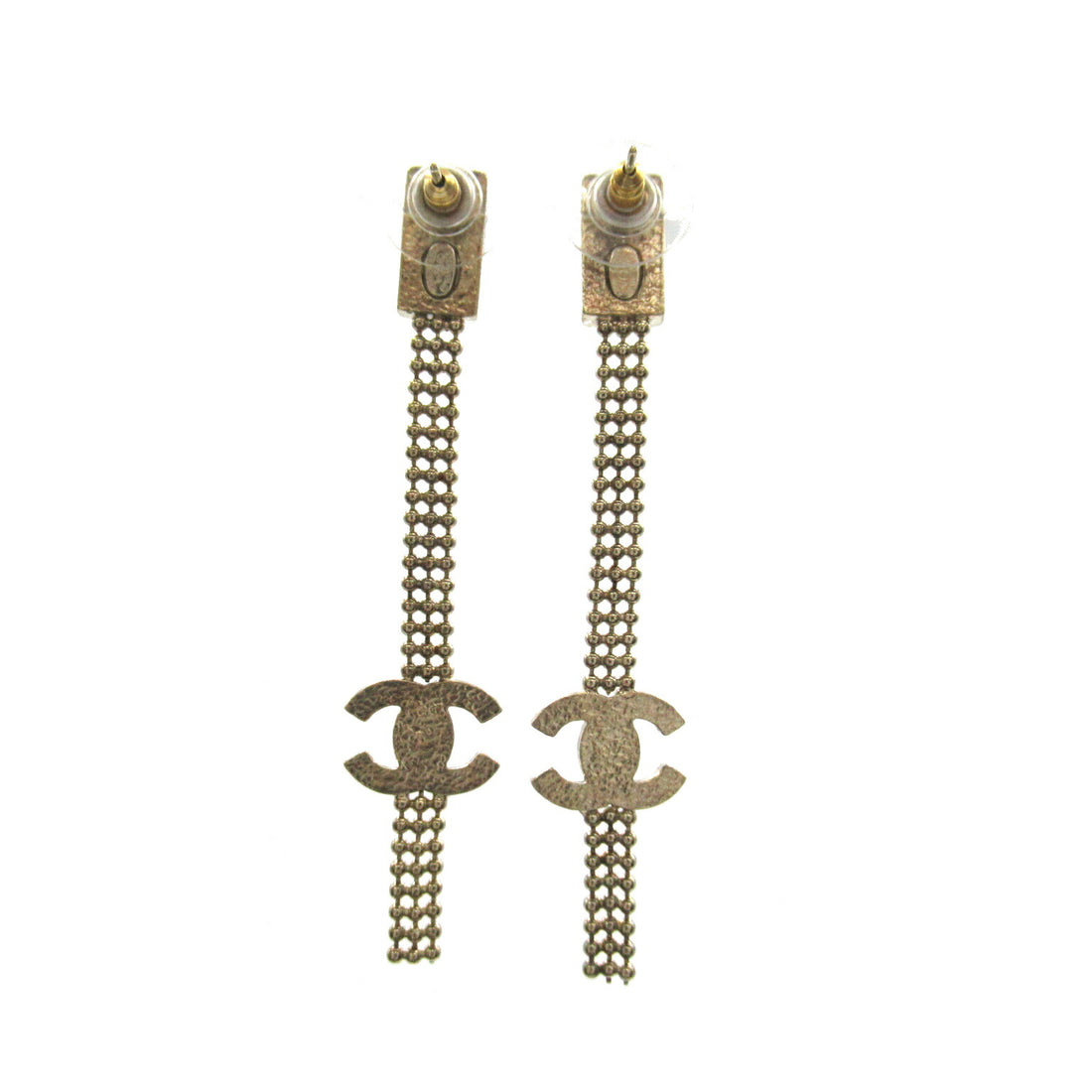 Chanel Coco Mark Earrings Gold GP Jewelry