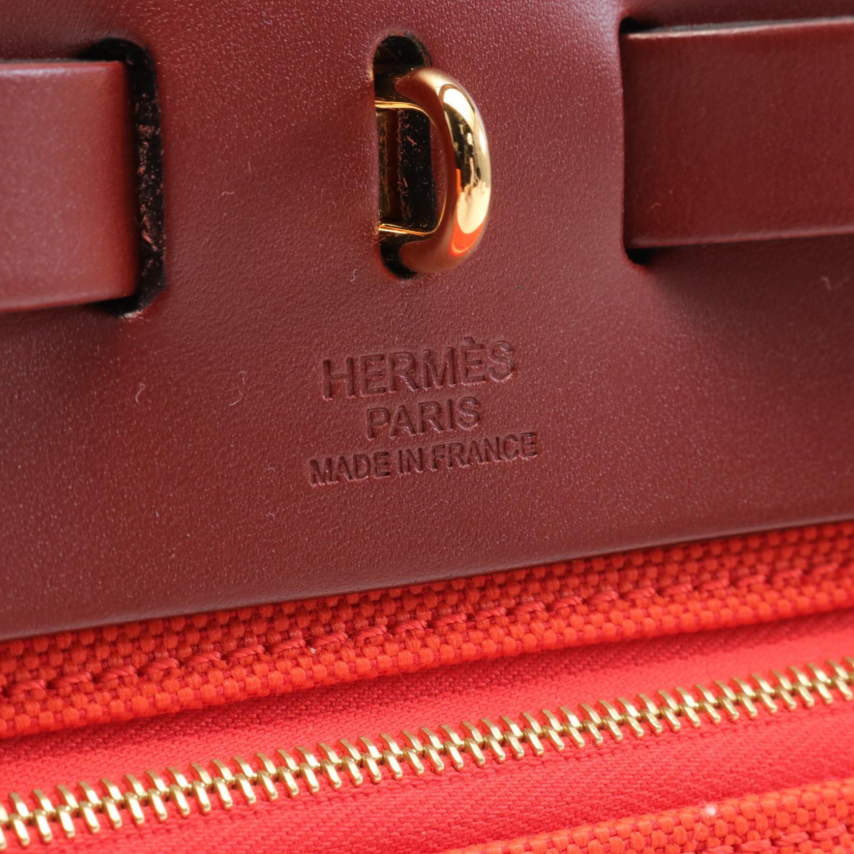 Hermes Aile Bag Zip PM Leather Handbag