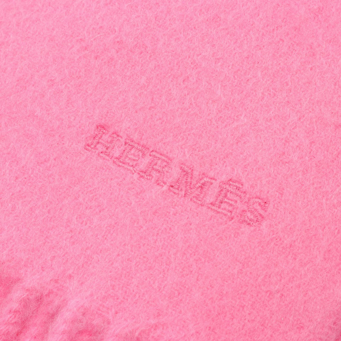 Hermes Cashmere Uni Brode Rose Scarf