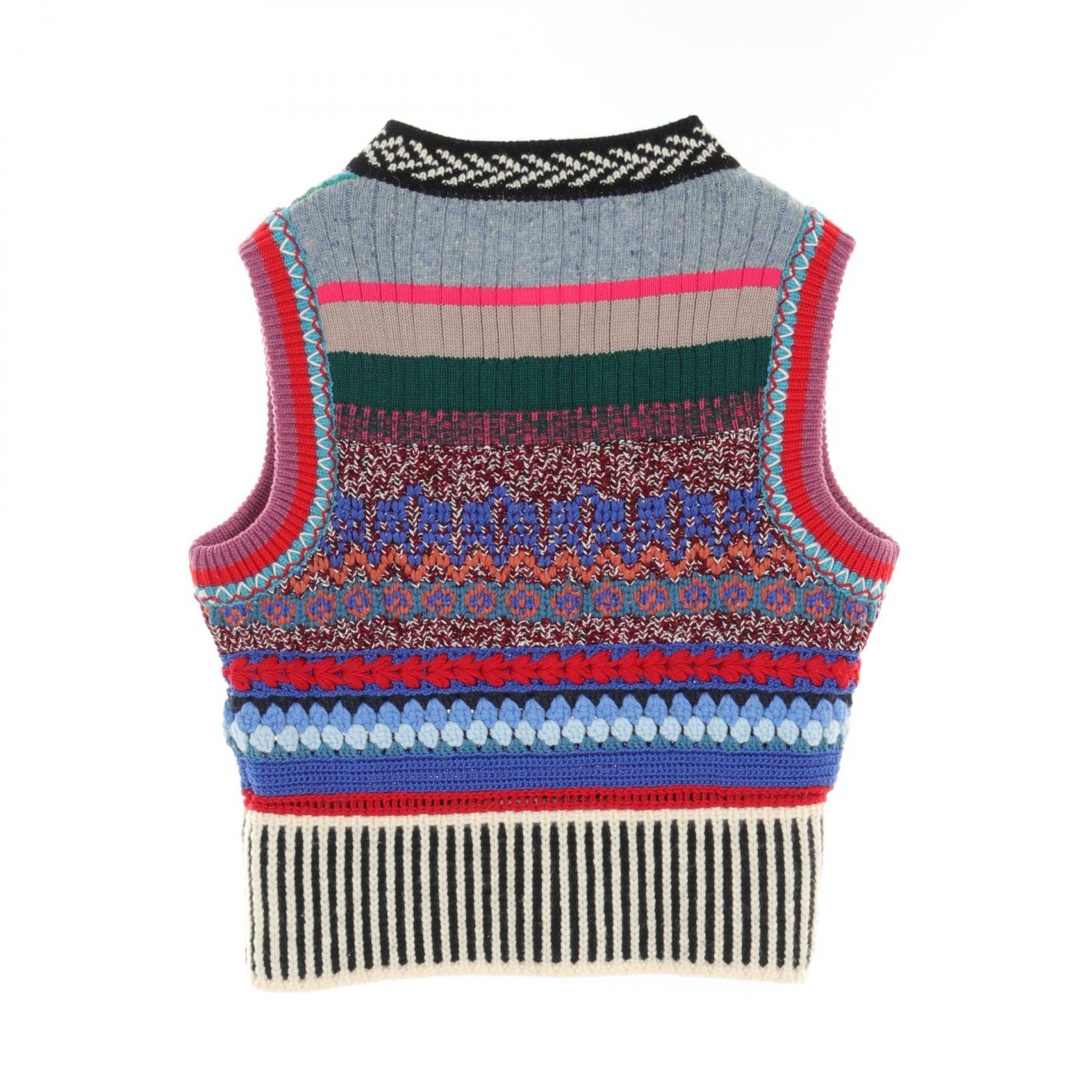 Burberry Wool Cashmere Cotton Knit Top Multicolor