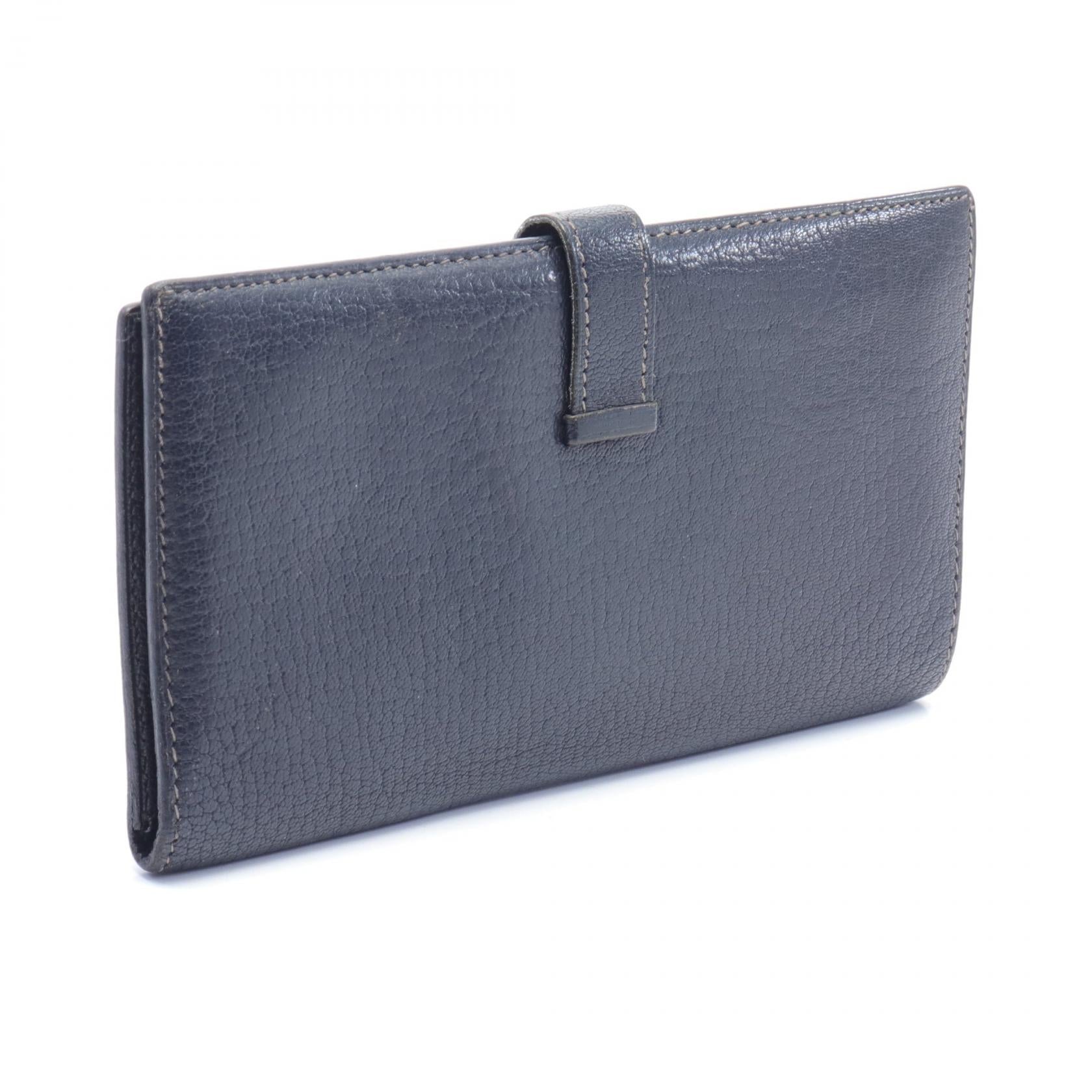 Hermes Bearn Souffle Long Wallet Navy