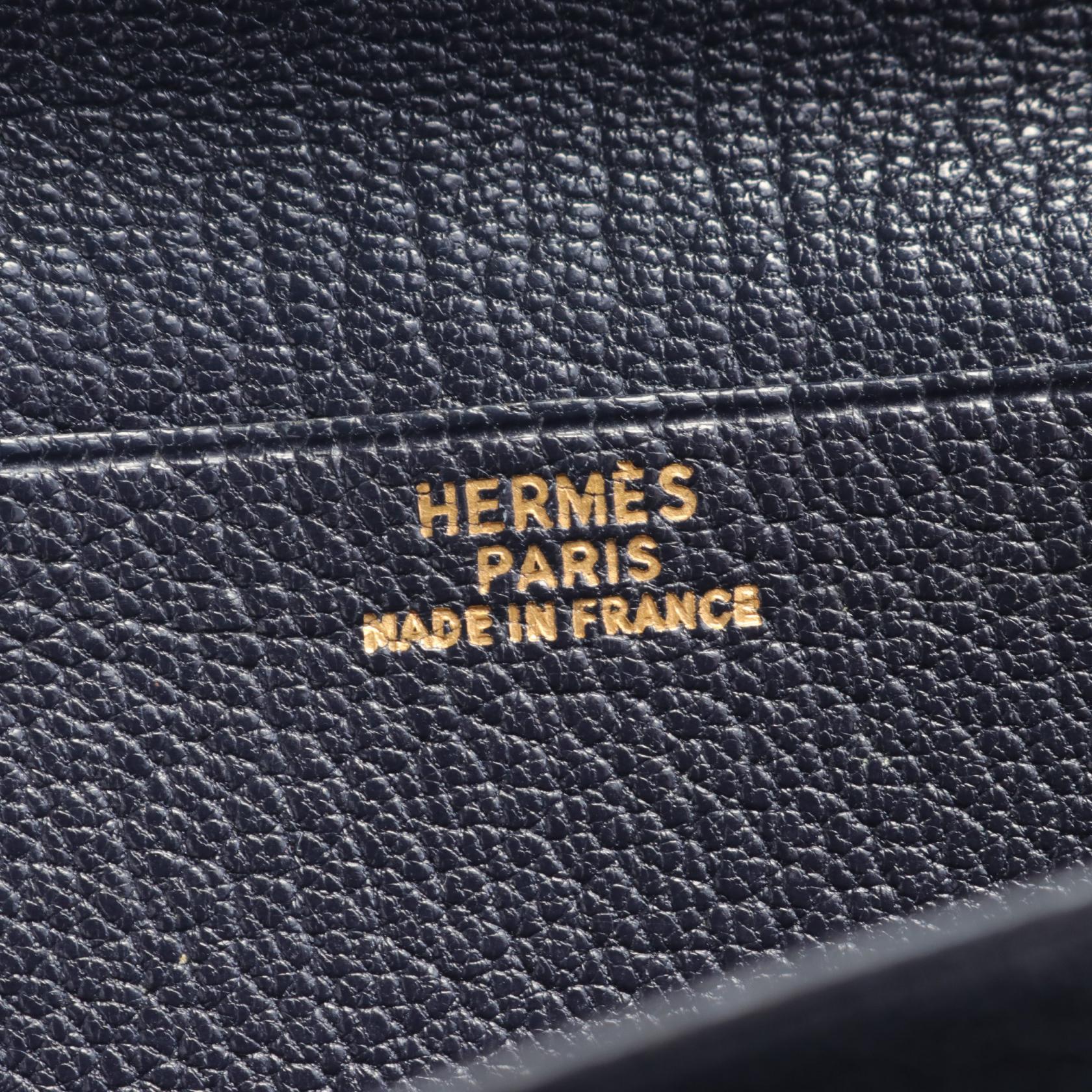 Hermes Bearn Souffle Long Wallet Navy