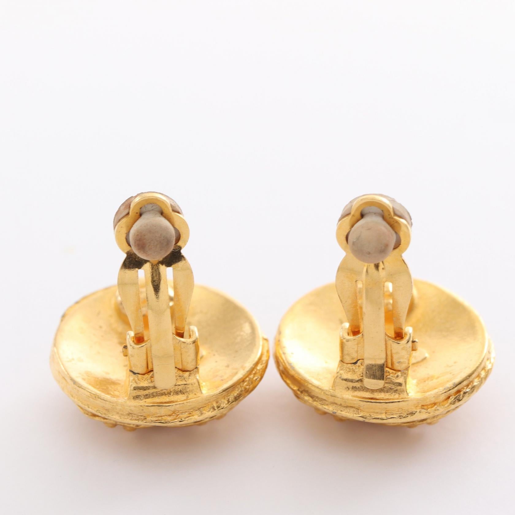 Chanel Coco Mark Earrings Gold GP A03817