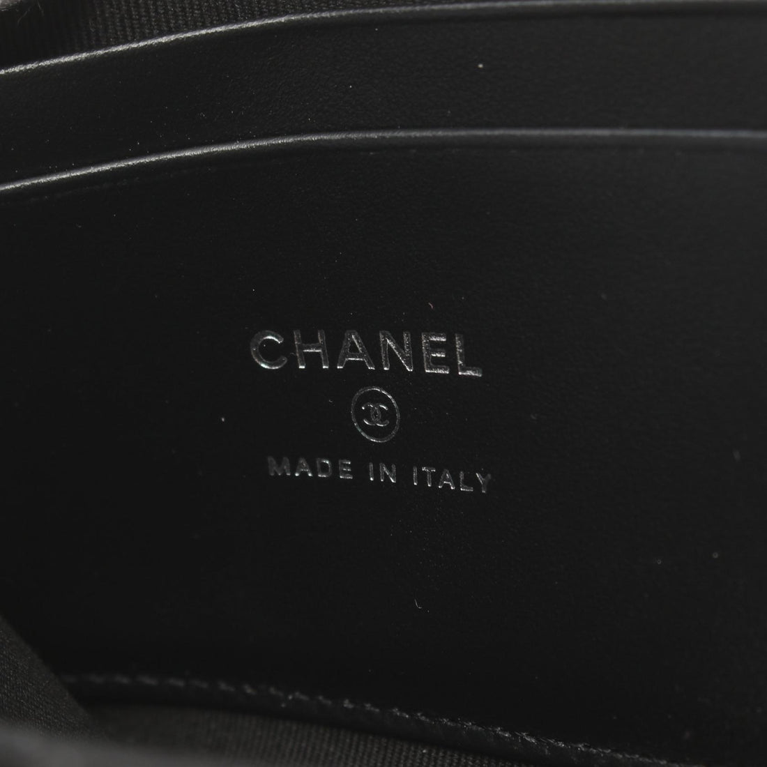 Chanel Lambskin Matelasse Round Wallet Black