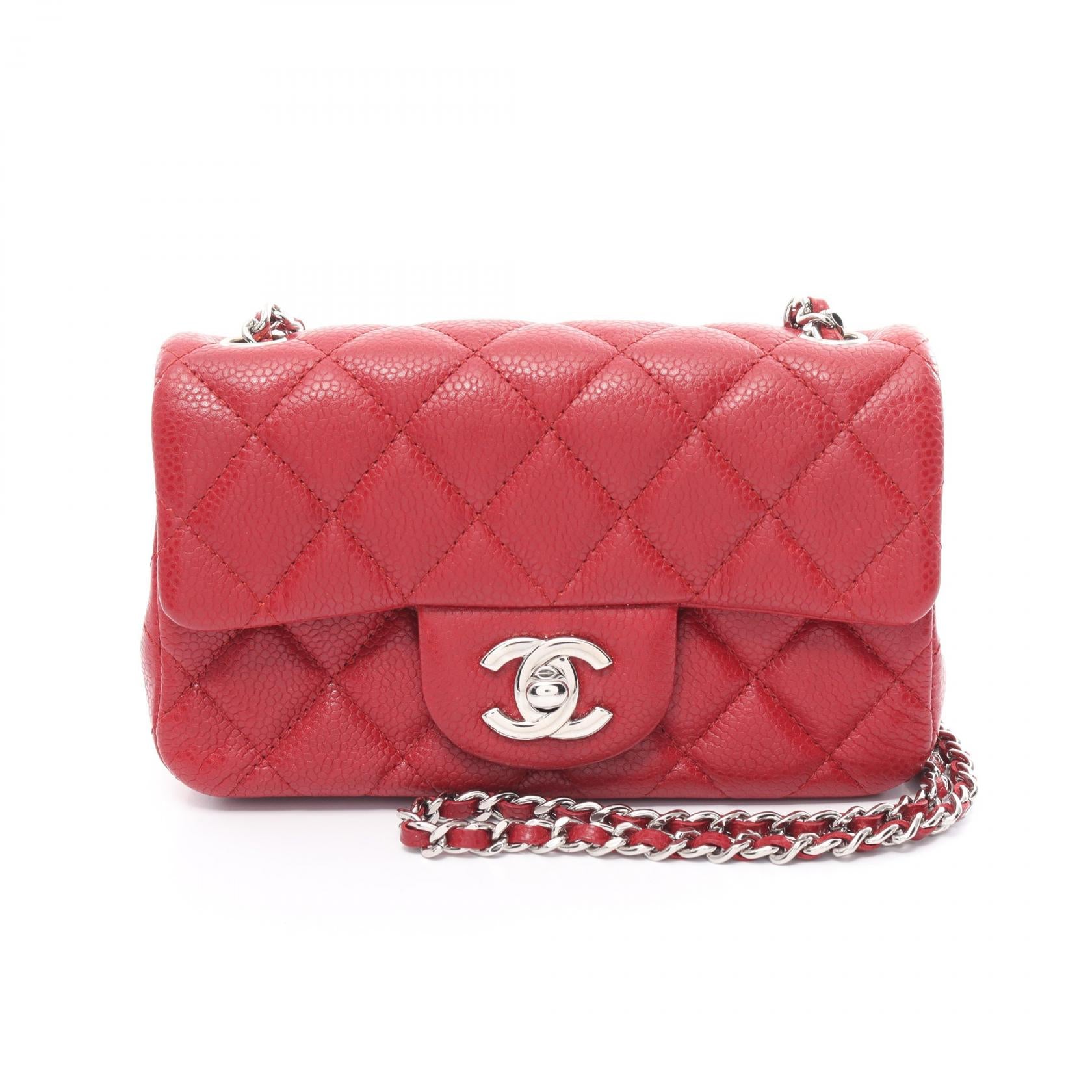 Chanel Mini Classic Caviar Single Flap Bag Leather Shoulder Bag in Very Good Condition