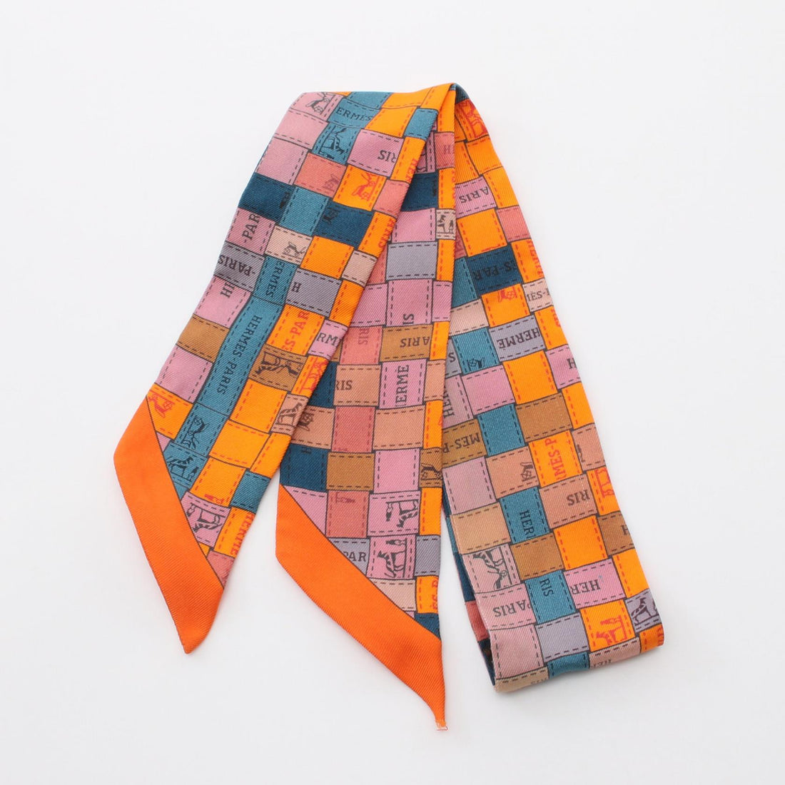 Hermes Silk Twilly Bolduc Au Carre Scarf