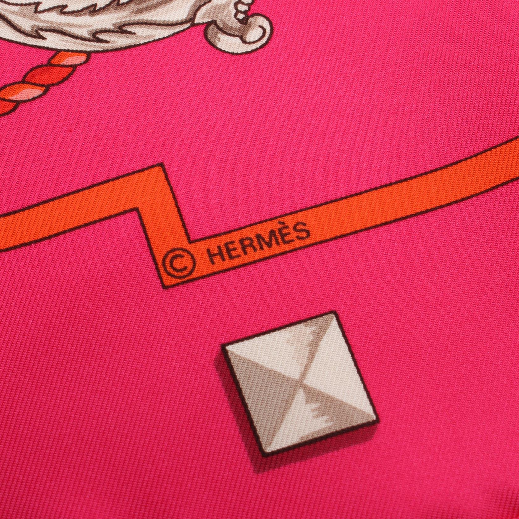 Hermes Carre 90 Les Cles Silk Scarf Canvas Scarf in Excellent Condition