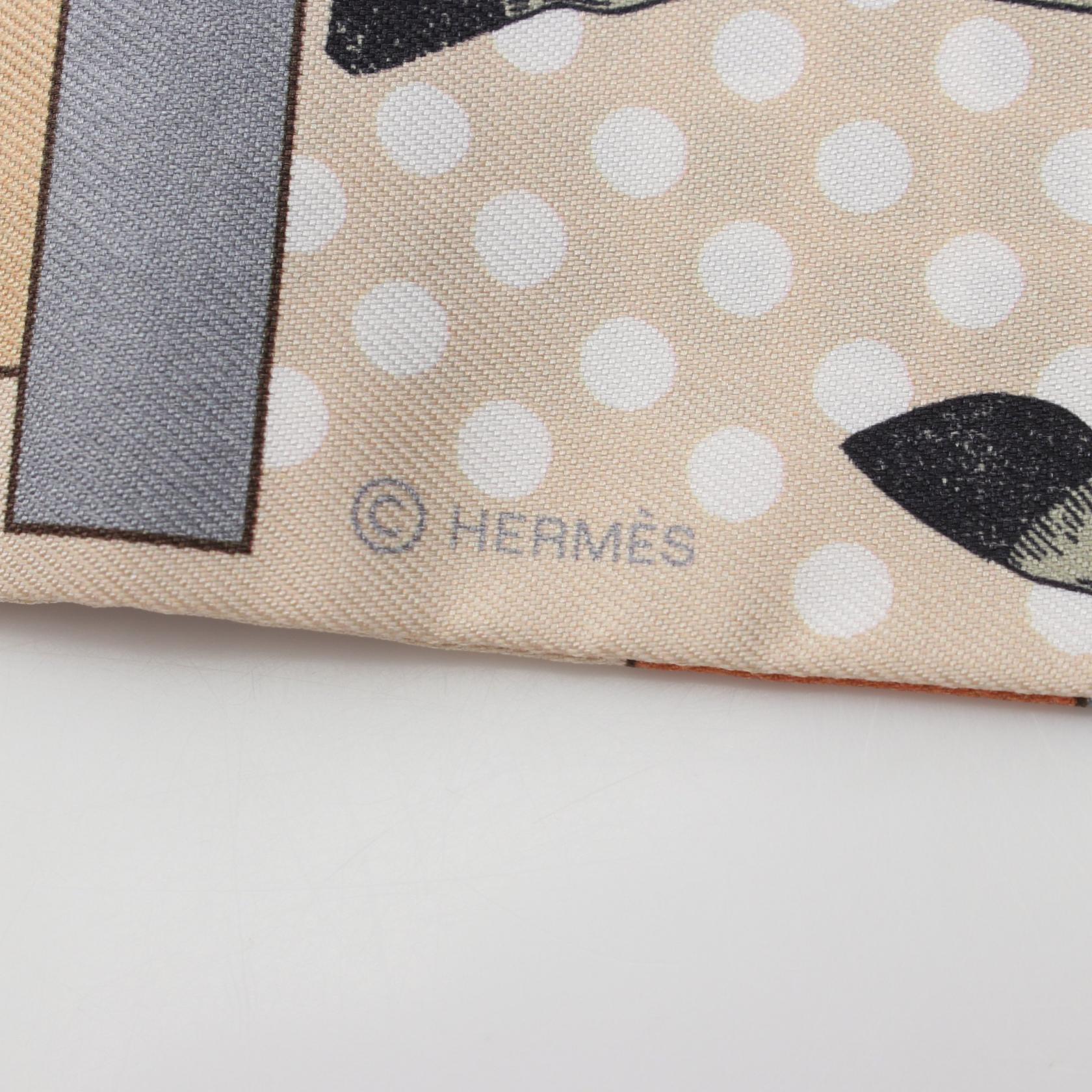 Hermes Silk Twilly Cavalier en Formes Scarf