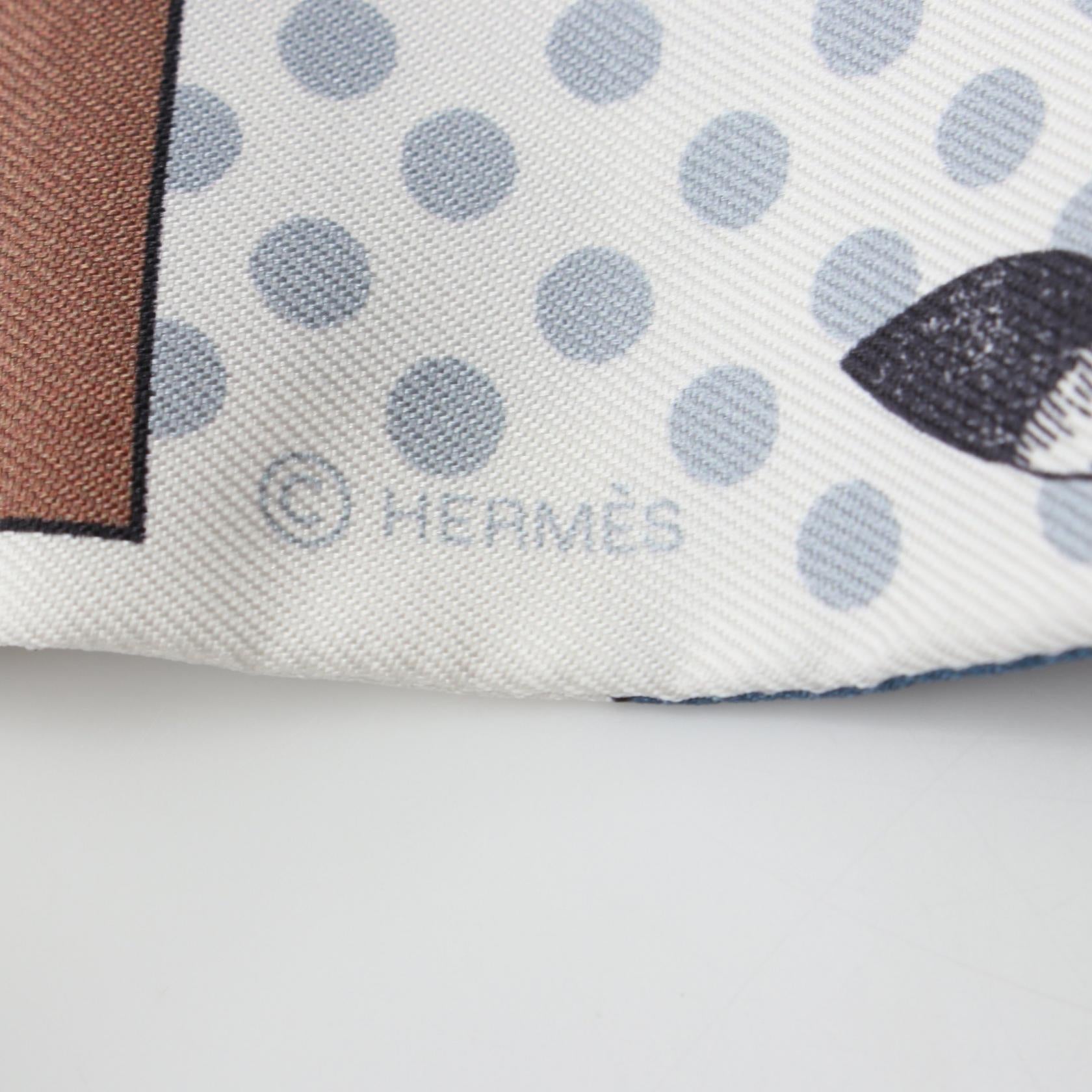 Hermes Silk Twilly Cavalier en Formes Scarf