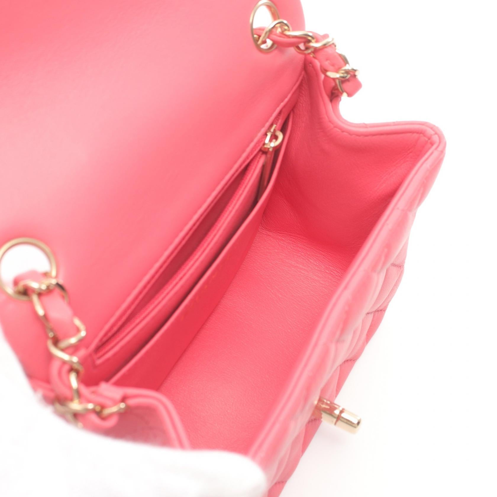 Chanel Mini Matelasse Lambskin Shoulder Bag Pink