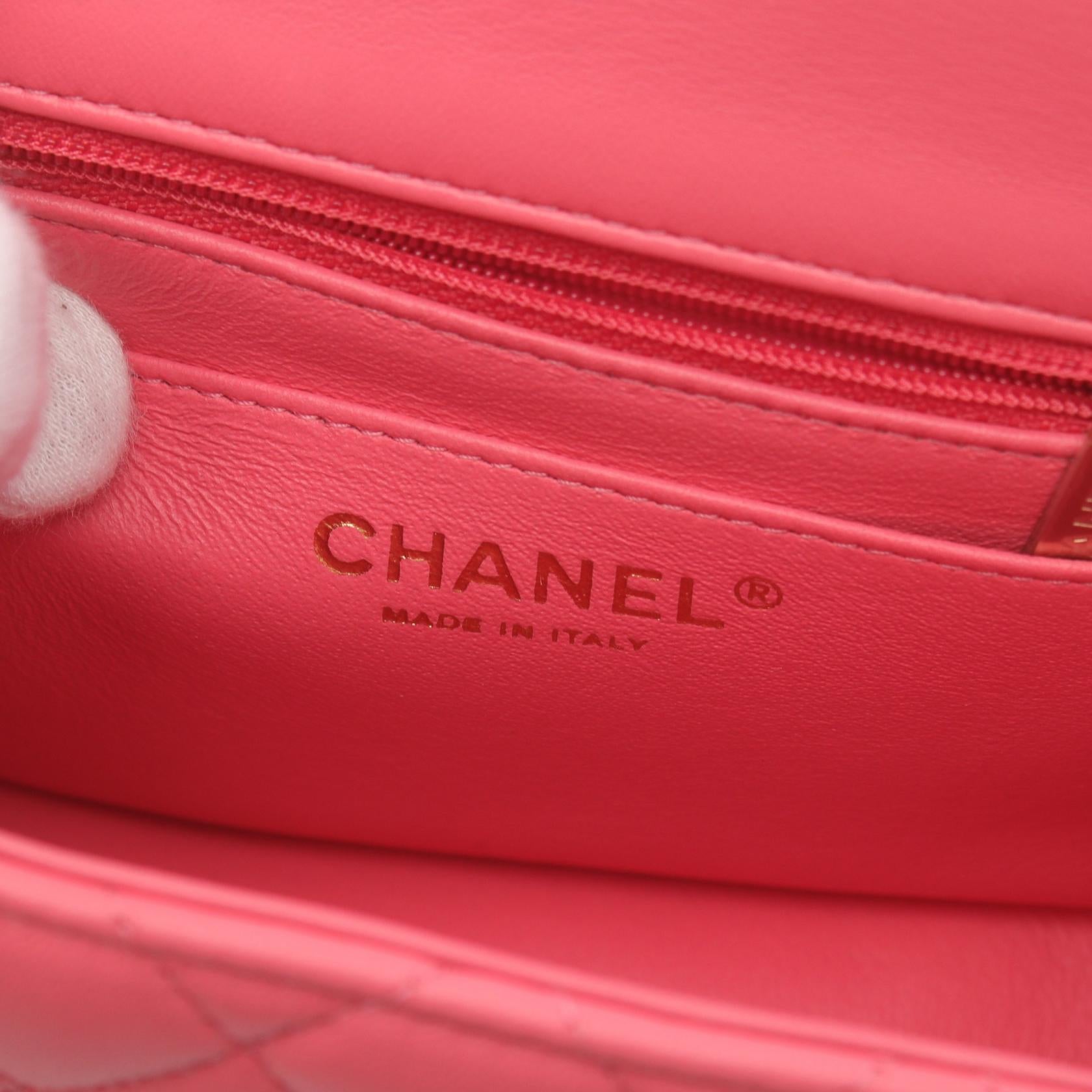 Chanel Mini Matelasse Lambskin Shoulder Bag Pink