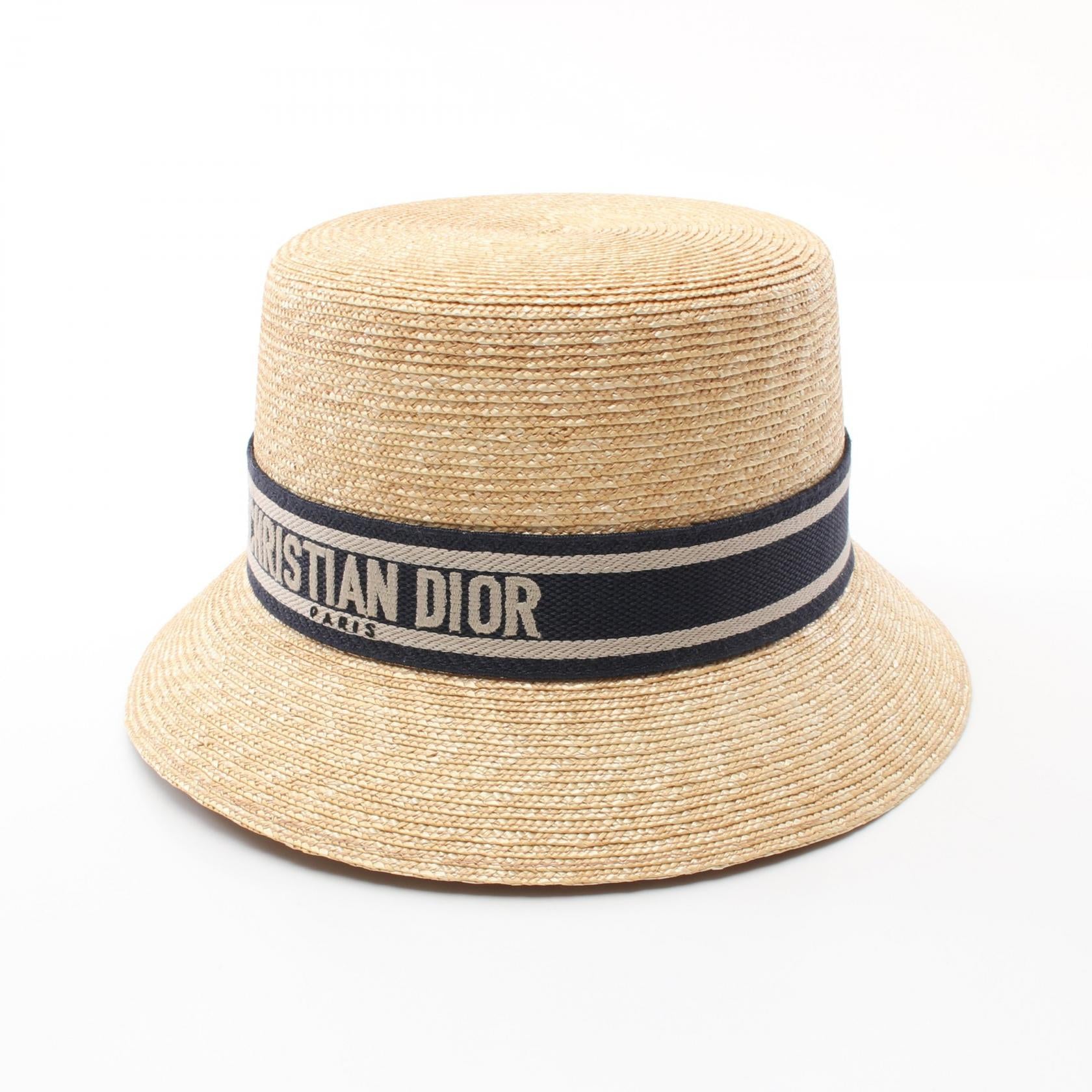 Christian Dior DIORESORT Straw Hat Beige/Navy