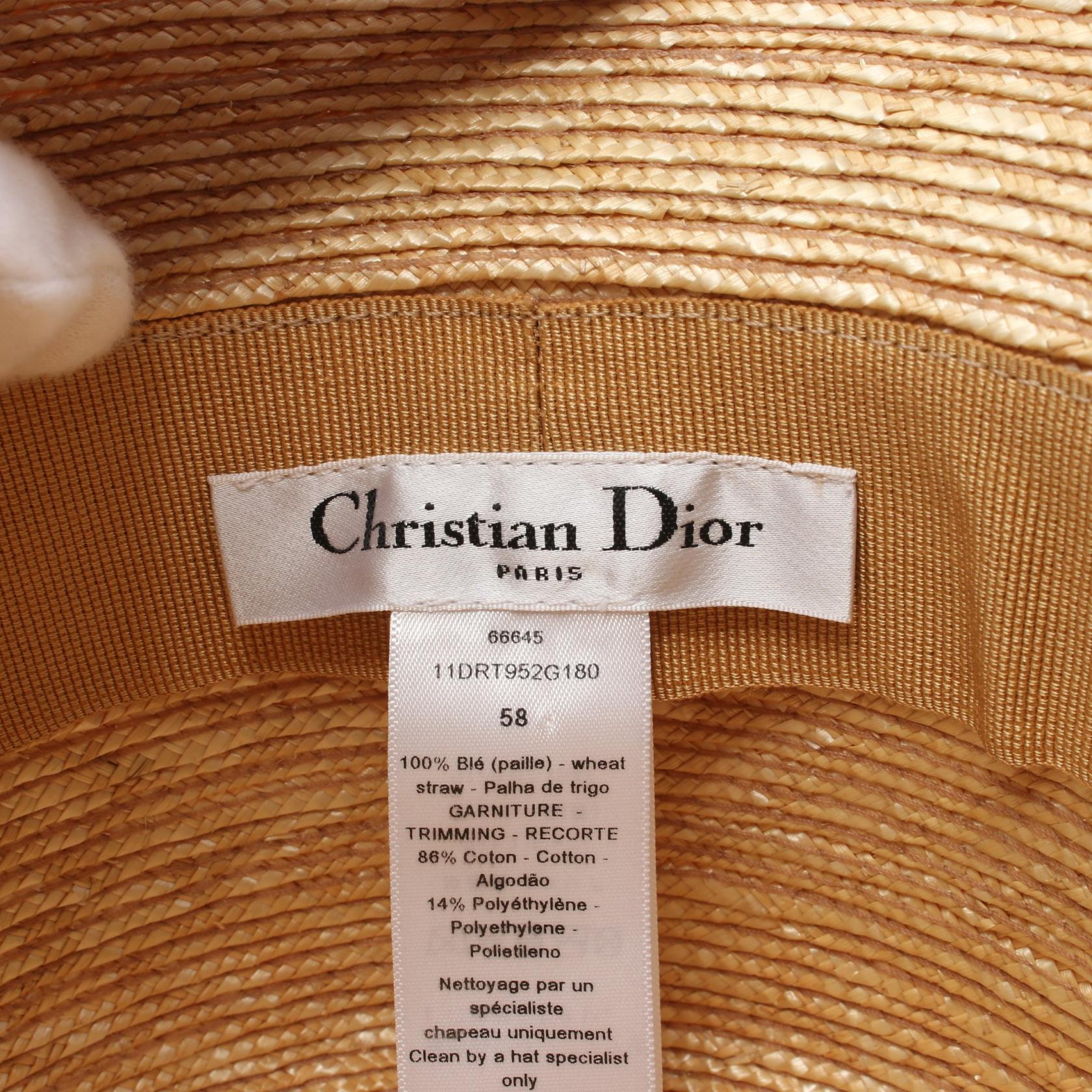 Christian Dior DIORESORT Straw Hat Beige/Navy