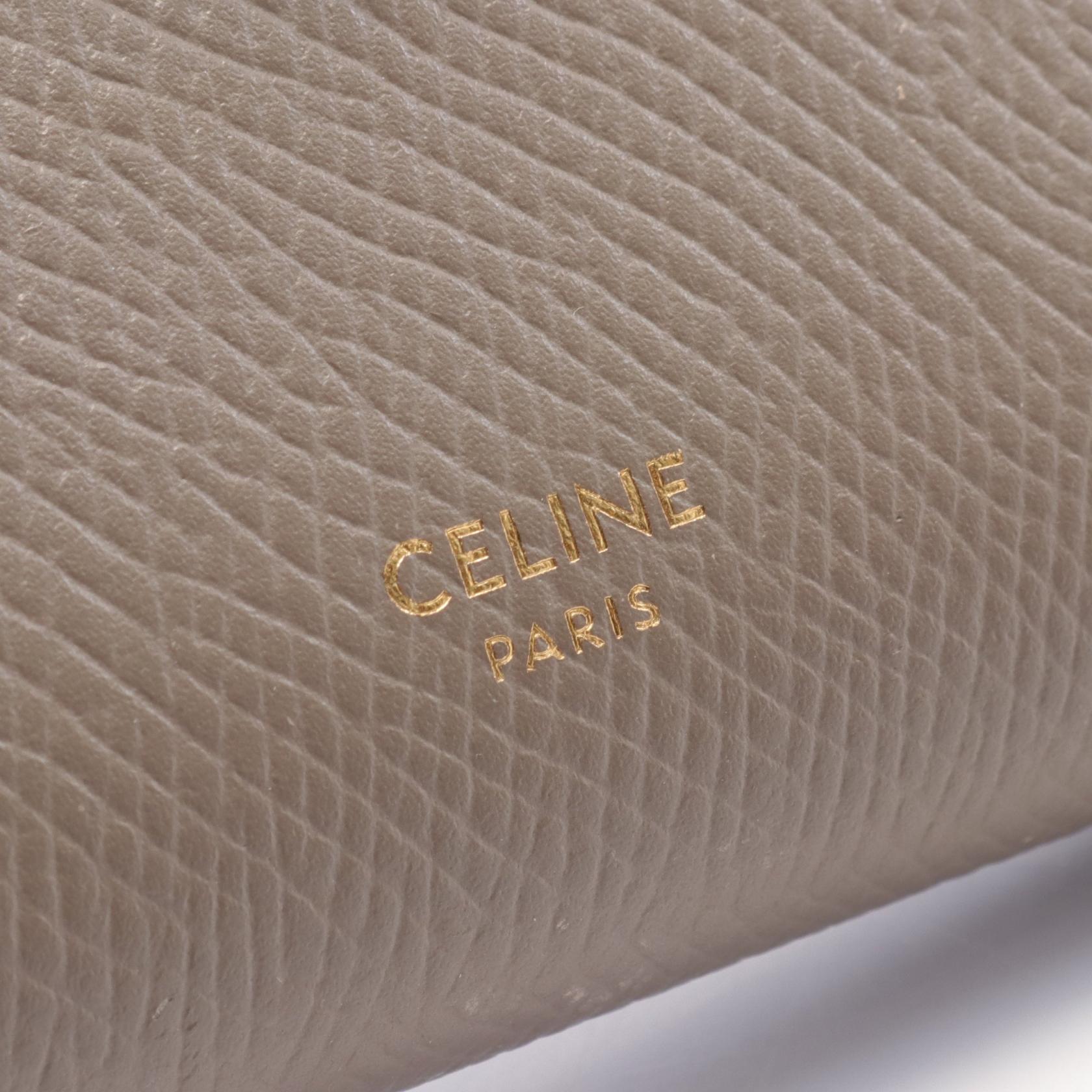 Celine Medium Strap Leather Wallet Beige